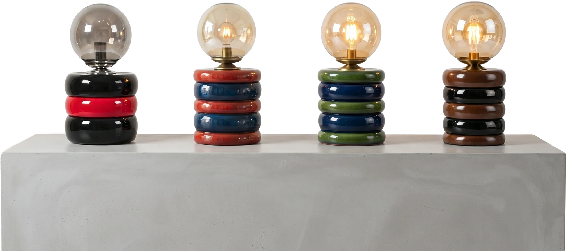Four table lamps on pedestal 2026080901421