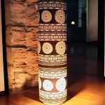 Aztec Yer Abajuru - 74 cm Yükseklik El Yapımı
